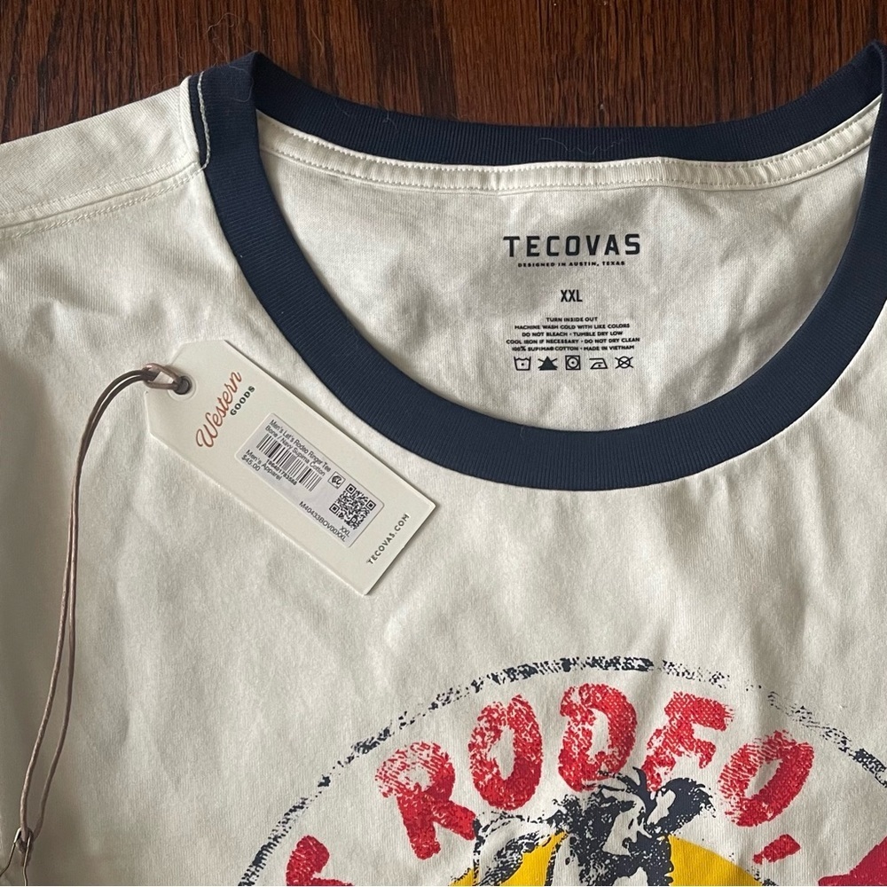 Tecovas "Let's Rodeo Y'all" White Ringer Graphic Tee - Picture 4 of 5